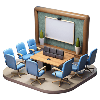 magnificent abstract Conference Room with Projection Screen Cutout Element authentic png