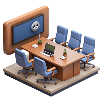 stunning abstract Conference Room with Conference Screen Cutout Element authentic png