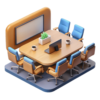 vibrant creative Conference Room with Conference Screen Cutout Element authentic png