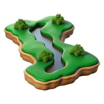 wonderful artistic Congo Basin Rainforest River Meandering View Cutout high quality png