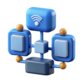 vibrant minimalist Connected Devices Network Illustration Blue Transparent Background genuine png