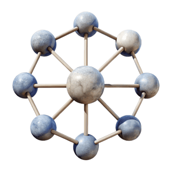 serene traditional Connected Nodes Network Transparent Background detailed png