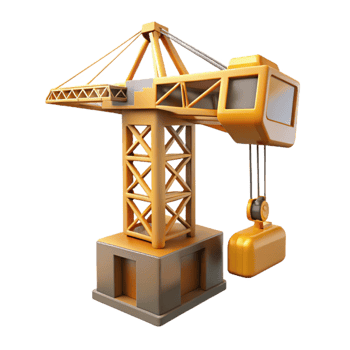 elegant minimalist Construction Crane Side View Cutout premium png