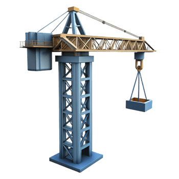 serene minimalist Construction Crane Silhouette Isolated professional png