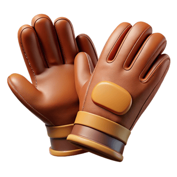 Construction Gloves Leather Brown Transparent png