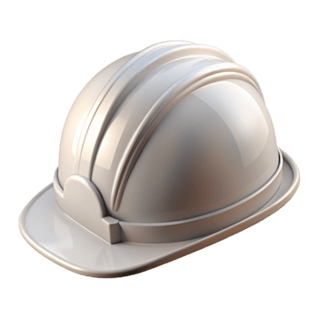 impressive creative Construction Helmet White Front View Transparent exclusive png