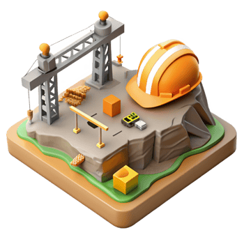 serene rustic Construction Site Aerial Survey Isolated premium png