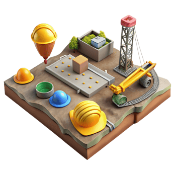 dramatic classic Construction Site Aerial Survey Isolated professional png
