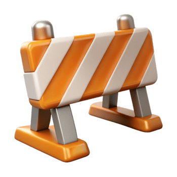 dramatic artistic Construction Site Barrier with Orange Stripes Transparent high quality png