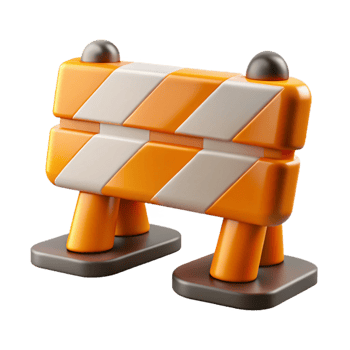 magnificent minimalist Construction Site Barrier with Orange Stripes Transparent png