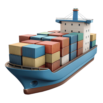 impressive vintage Container Ship at Port Transparent Background professional png