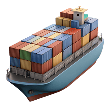 vibrant classic Container Ship at Port Transparent Background exclusive png