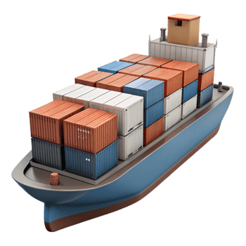 Container Ship at Port Transparent Background png