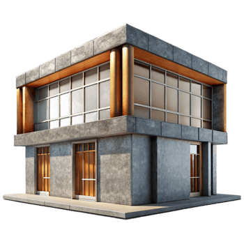 vibrant rustic Contemporary Building Facade Concrete Finish Transparent png