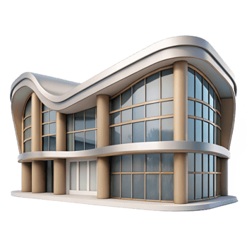 impressive minimalist Contemporary Building Facade Curved Design Transparent original png