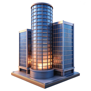 Contemporary Skyscraper Dusk Lighting Transparent Background png