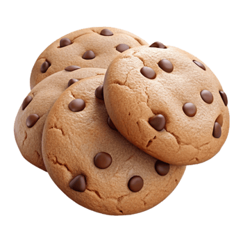 elegant artistic Cookies Chocolate Chip Homemade Isolated on White Background genuine png