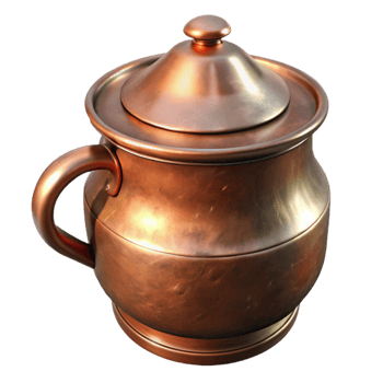 elegant rustic Copper Brewing Pot with Lid Transparent Background exclusive png