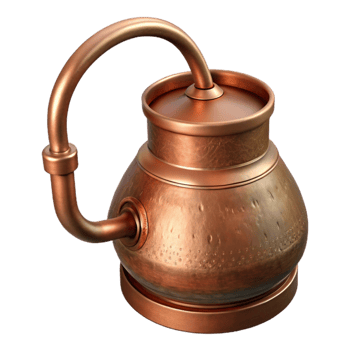elegant abstract Copper Brewing Pot with Lid Transparent Background detailed png