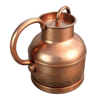 vibrant classic Copper Brewing Pot with Lid Transparent Background authentic png