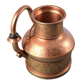 serene modern Copper Brewing Pot with Lid Transparent Background genuine png