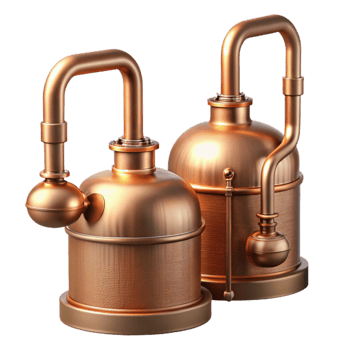 magnificent abstract Copper Pipes of Distillery Isolated Element original png