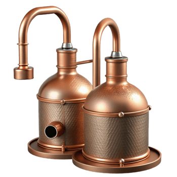 Copper Pipes of Distillery Isolated Element png