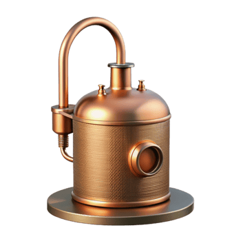 stunning rustic Copper Still for Distilling Spirits Isolated premium png