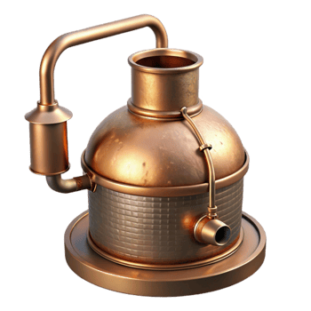 beautiful rustic Copper Still for Distilling Spirits Isolated original png