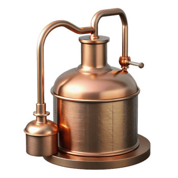 extraordinary creative Copper Still for Distilling Spirits Isolated professional png