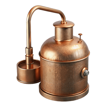 beautiful creative Copper Still with Condenser Coil Isolated Element high quality png
