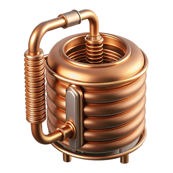 Copper Wort Chiller Coiled Transparent Background png