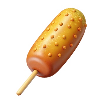 dramatic artistic Corn Dog Crispy Batter on a Stick Transparent professional png