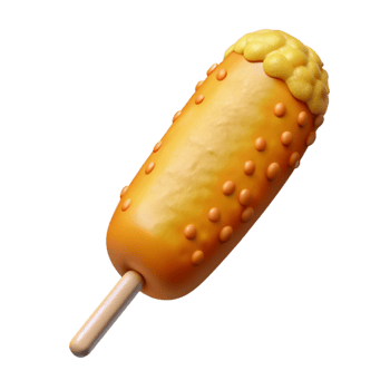 Corn Dog Crispy Batter on a Stick Transparent png