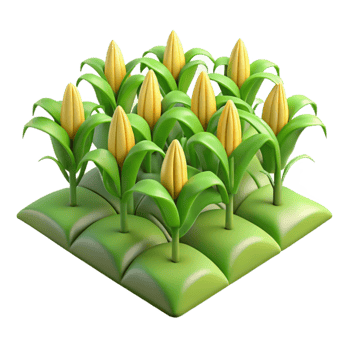 impressive abstract Cornfield Isolated with Rows of Stalks detailed png