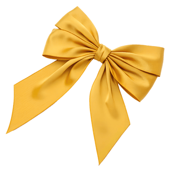Bright dark yellow art bow isolated on Transparent background png