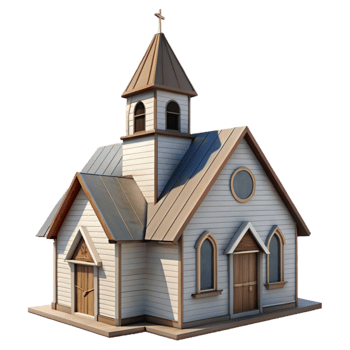 stunning modern Country Church Isolated with Steeple png