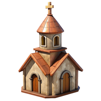 dramatic vintage Country Church Spire Isolated with Cross original png