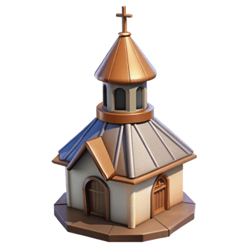 stunning creative Country Church Spire Isolated with Cross premium png