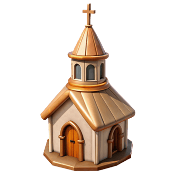 elegant minimalist Country Church Spire Isolated with Cross detailed png