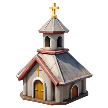 elegant minimalist Country Church Spire Isolated with Cross professional png