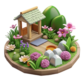 Country Garden Transparent with Flowers png