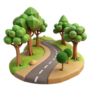 beautiful vintage Country Lane Cutout with Trees exclusive png