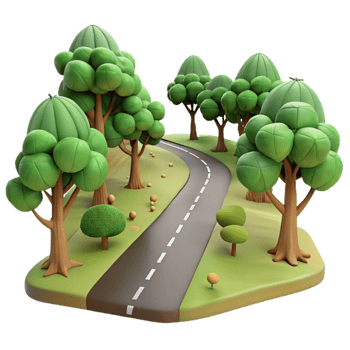 magnificent creative Country Lane Cutout with Trees detailed png