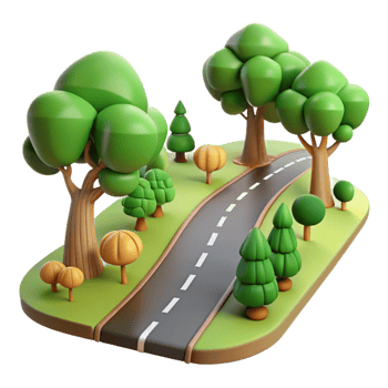 dramatic modern Country Lane Cutout with Trees high resolution png
