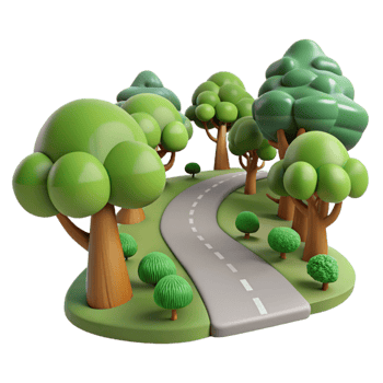 vibrant artistic Country Lane Transparent with Trees authentic png