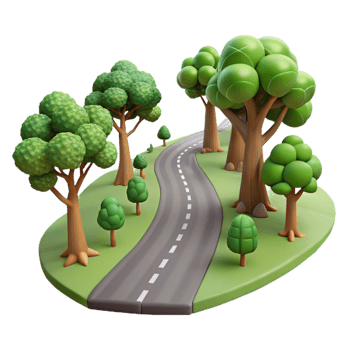 elegant modern Country Lane Transparent with Trees png