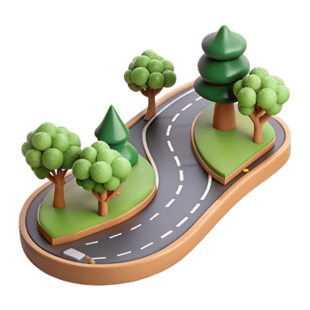 stunning rustic Country Road Bend Isolated with Trees exclusive png