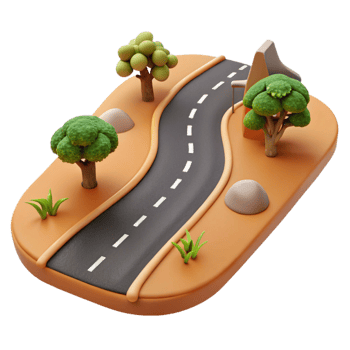 stunning artistic Country Road Cutout with Winding Path professional png