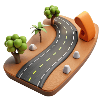 elegant traditional Country Road Cutout with Winding Path professional png